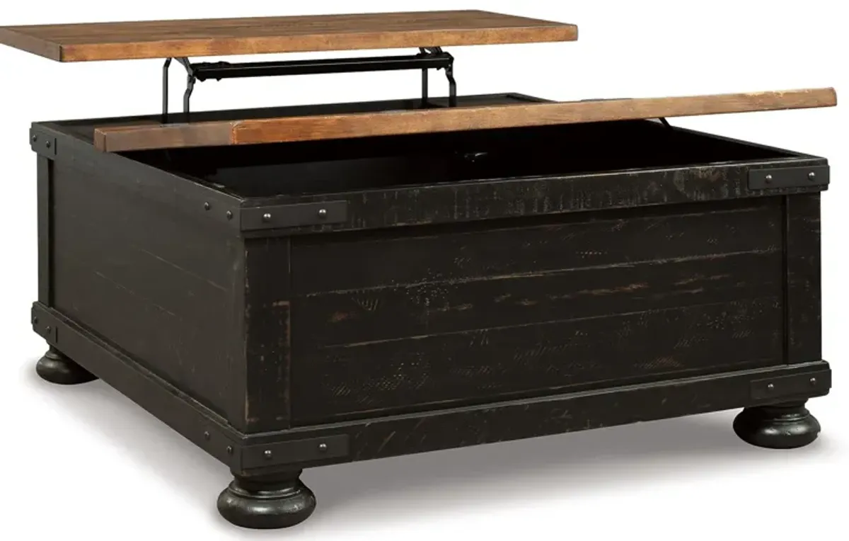 Valebeck - Lift Top Cocktail Table - Black / Brown