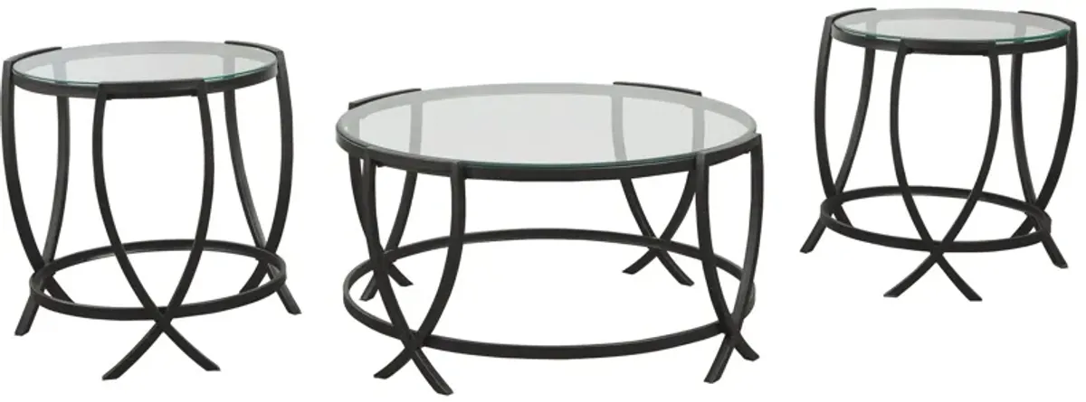 Tarrin - Black - Occasional Table Set (Set of 3)