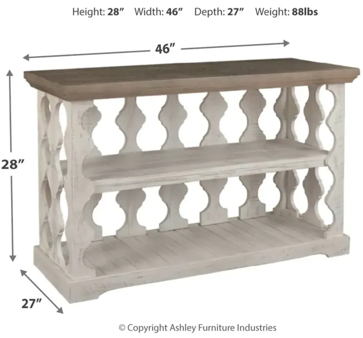 Havalance - Gray / White - Console Sofa Table