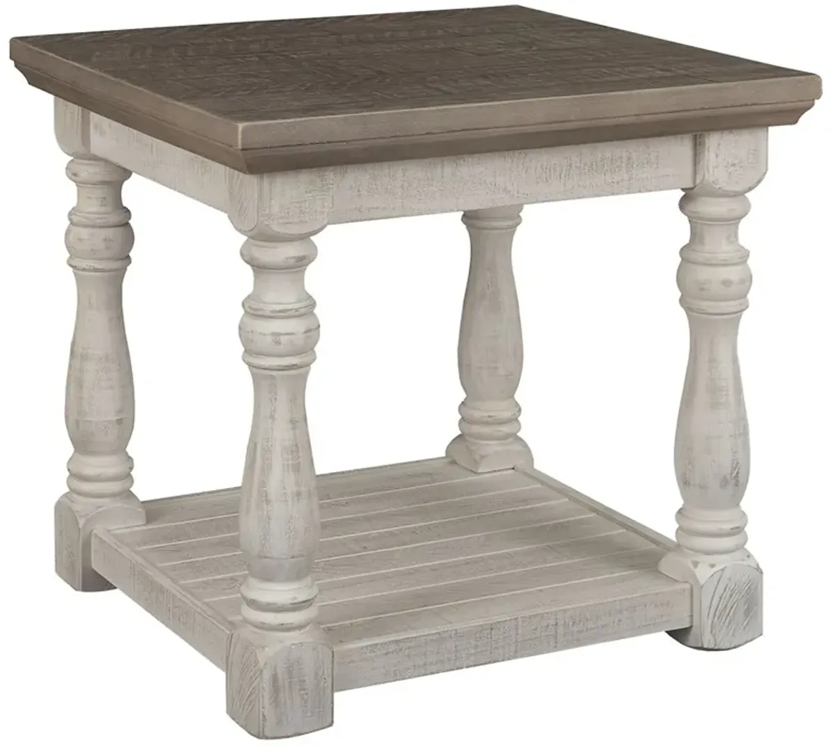 Havalance - Rectangular End Table - Gray / White