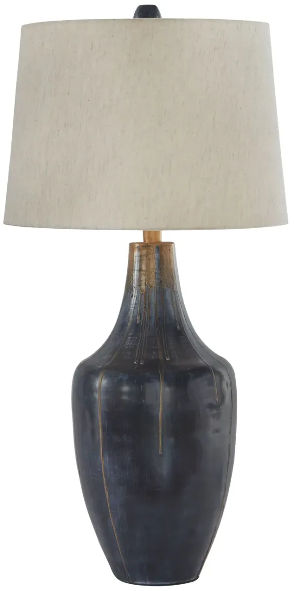 Evania - Metal Table Lamp  - Indigo
