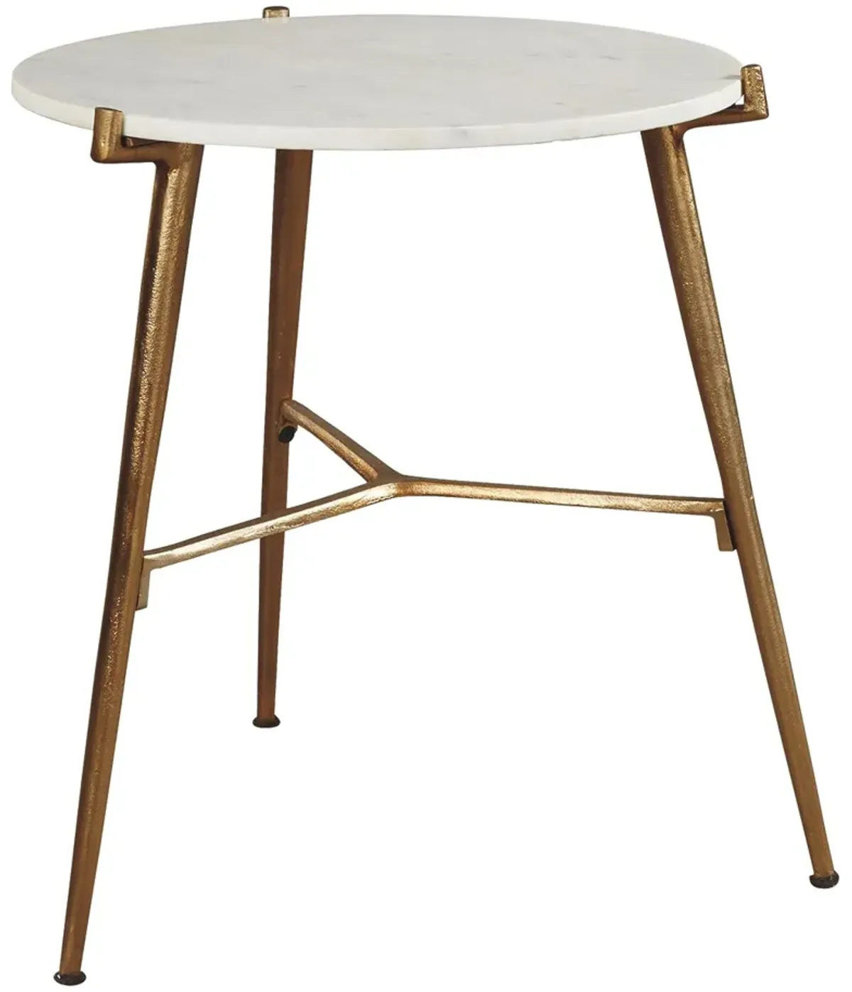 Chadton - Accent Table - White / Gold Finish