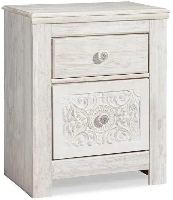 Paxberry - Two Drawer Night Stand - Whitewash