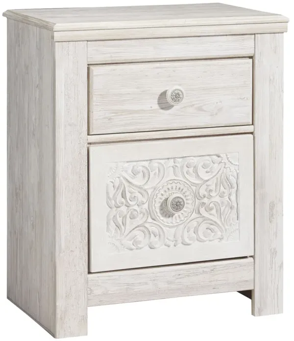 Paxberry - Two Drawer Night Stand - Whitewash