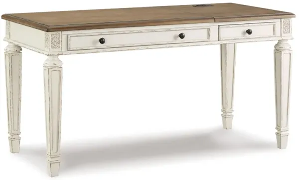 Realyn - White / Brown - Home Office Lift Top Desk