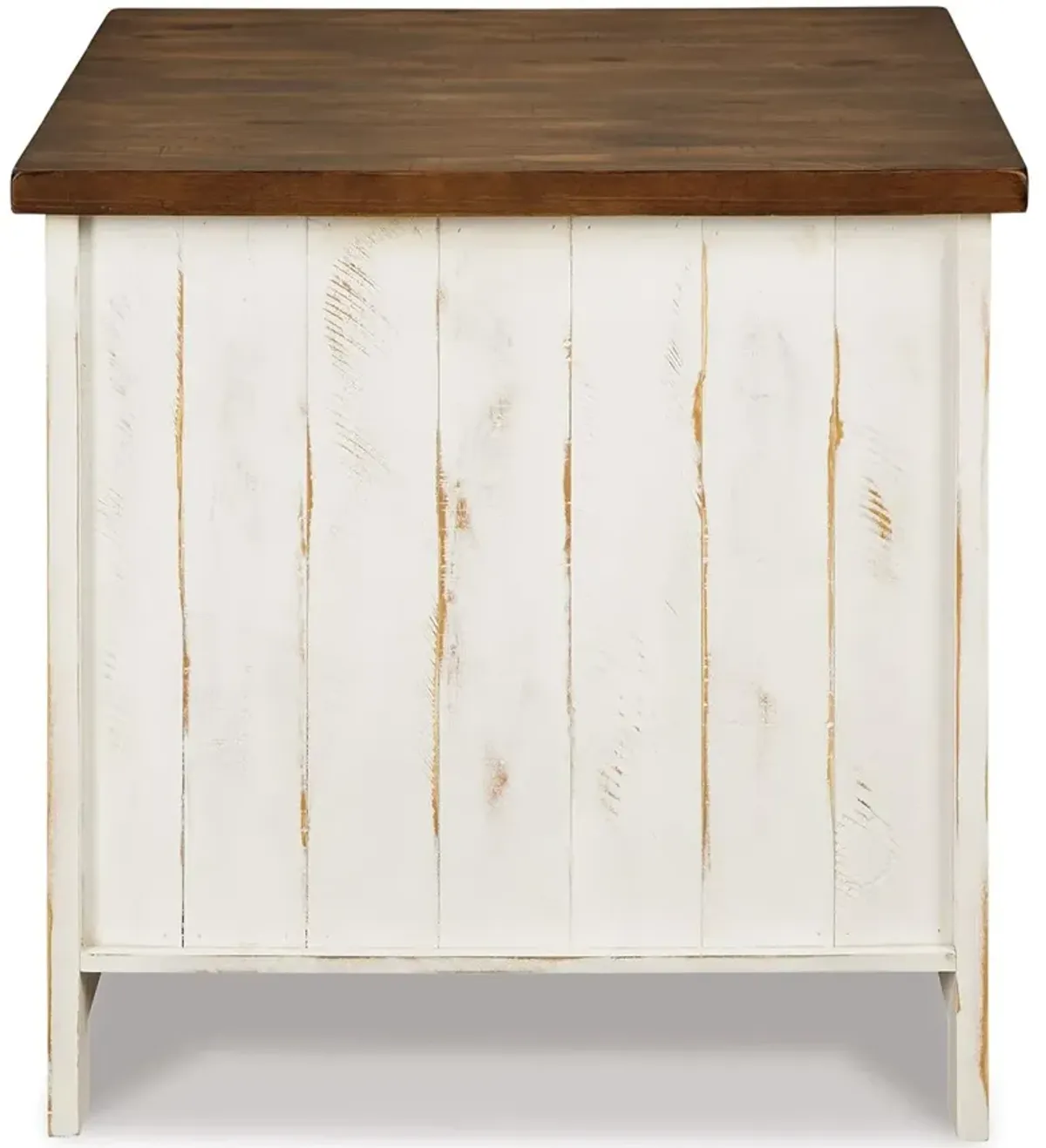 Wystfield - Rectangular End Table - 2 Doors - White / Brown