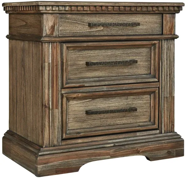 Markenburg - Brown - Three Drawer Night Stand