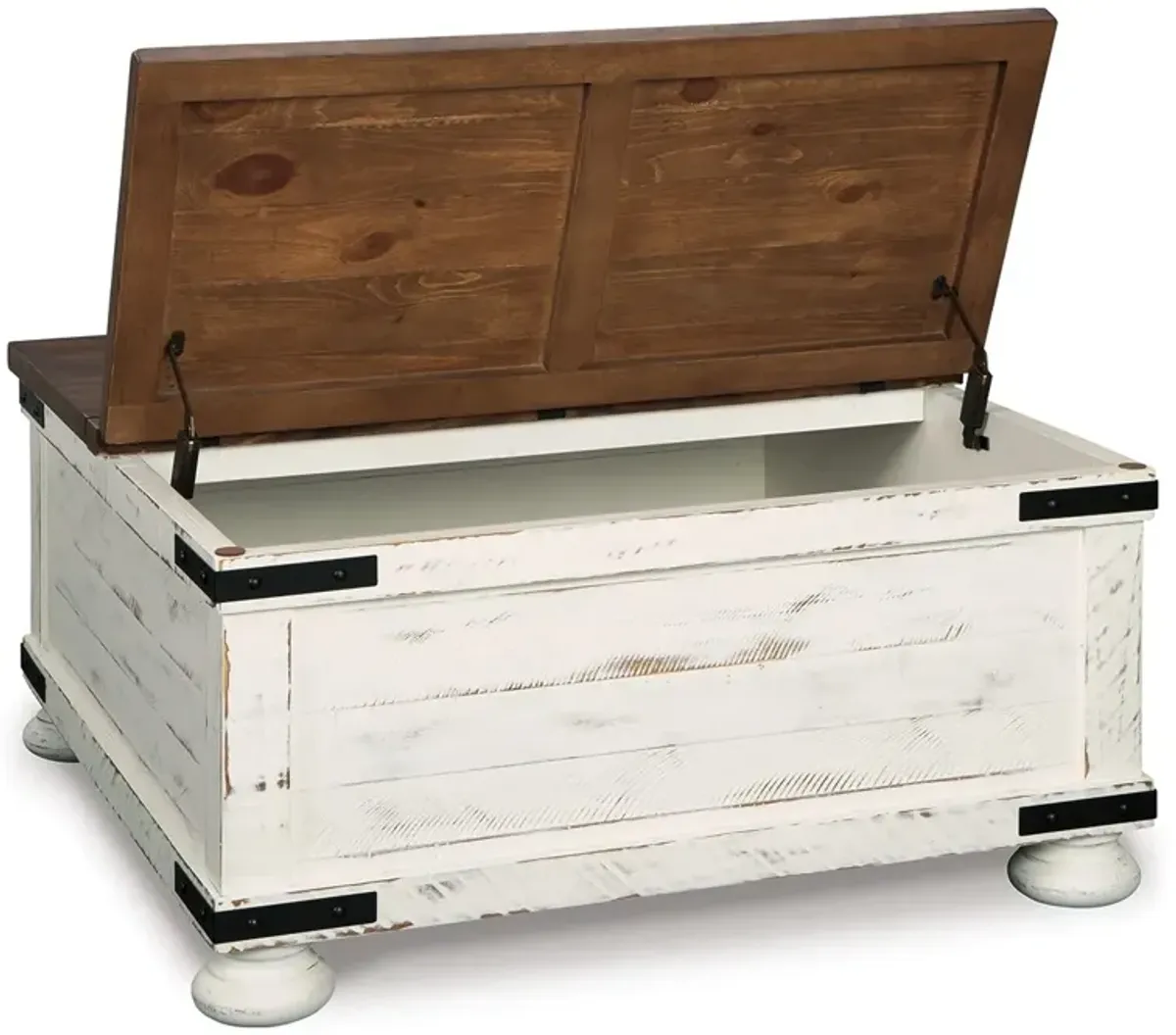 Wystfield - Cocktail Table with Storage - White / Brown