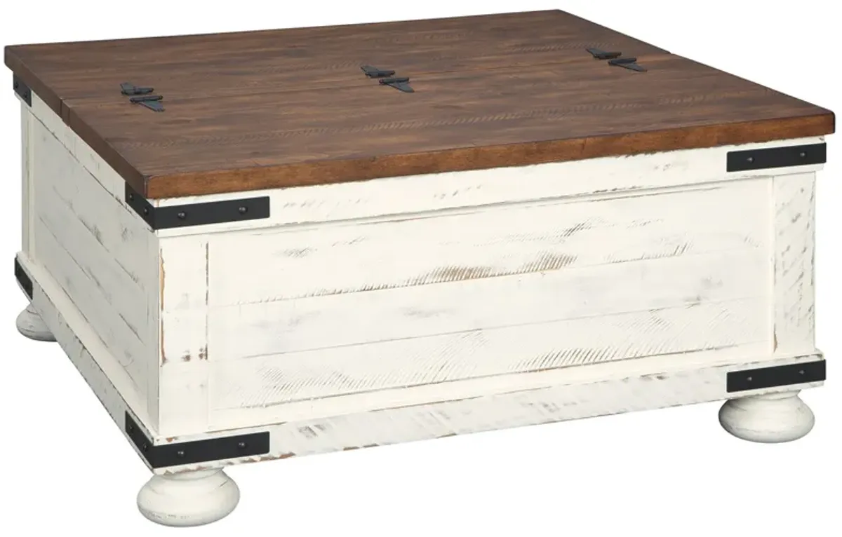 Wystfield - Cocktail Table with Storage - White / Brown