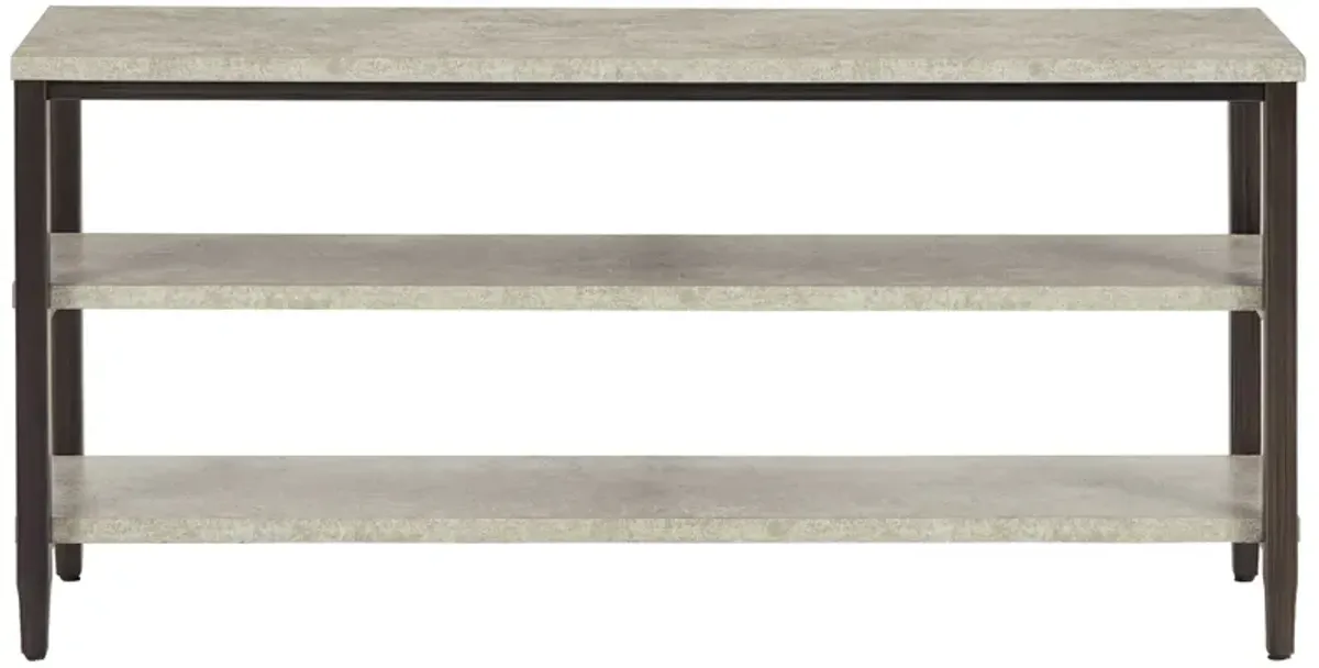 Shybourne - Gray / Aged Bronze - Sofa Table