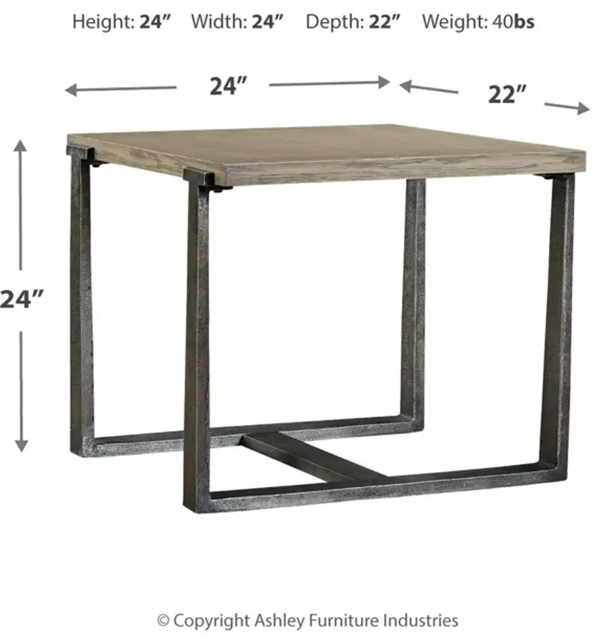 Dalenville - Gray - Rectangular End Table