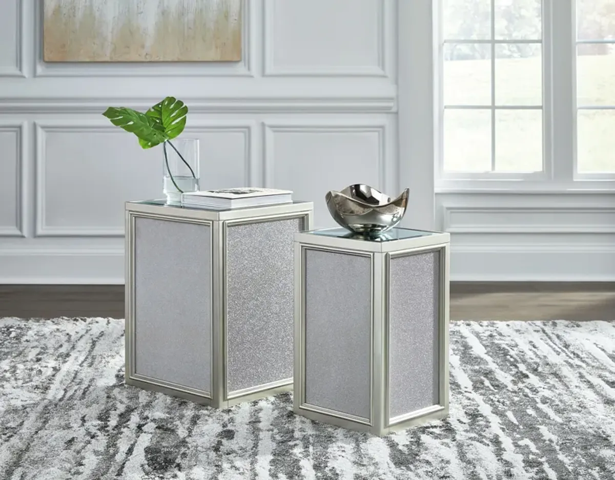 Traleena - Silver Finish - Nesting End Tables (Set of 2)