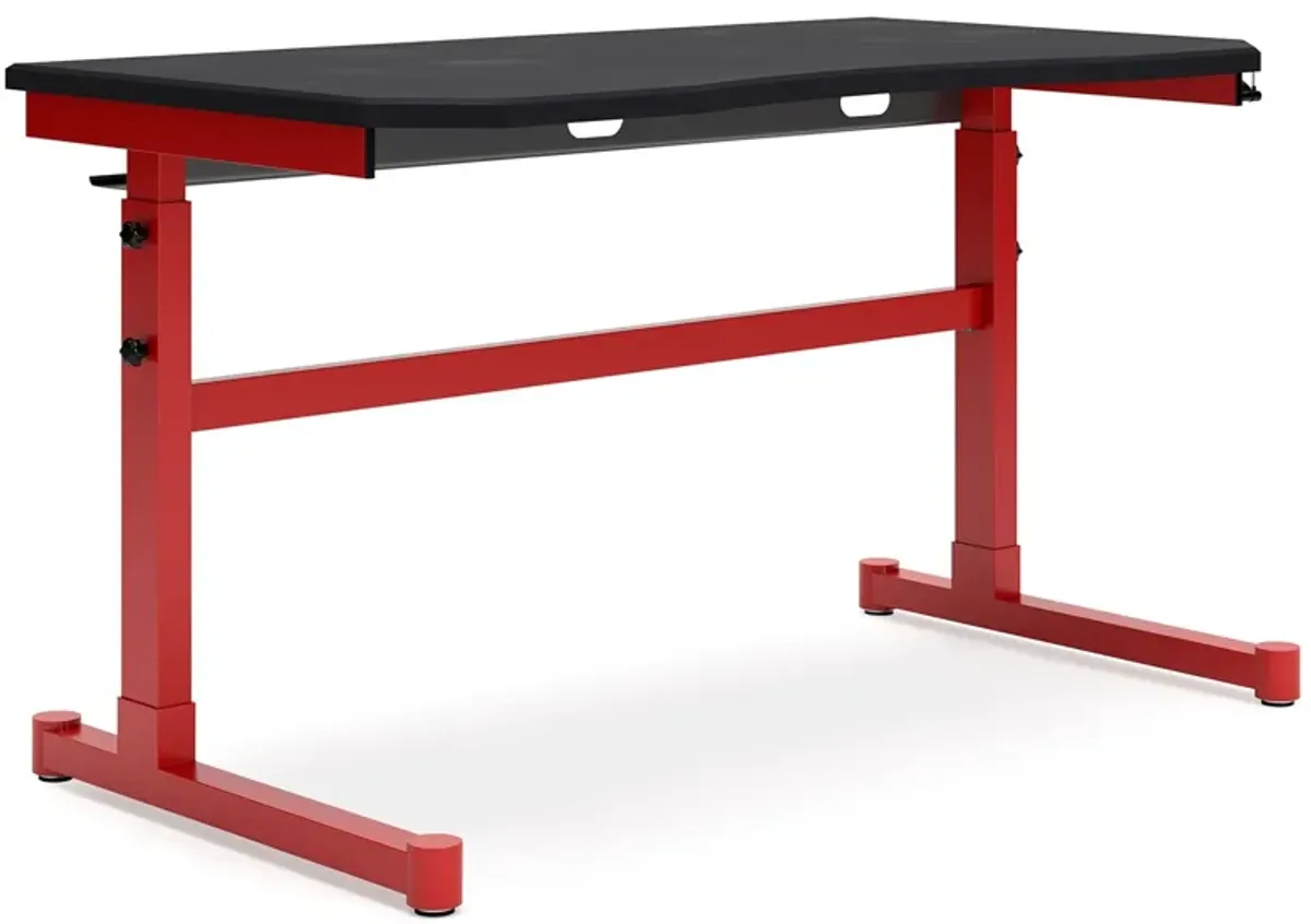 Lynxtyn - Red / Black - Adjustable Height Desk