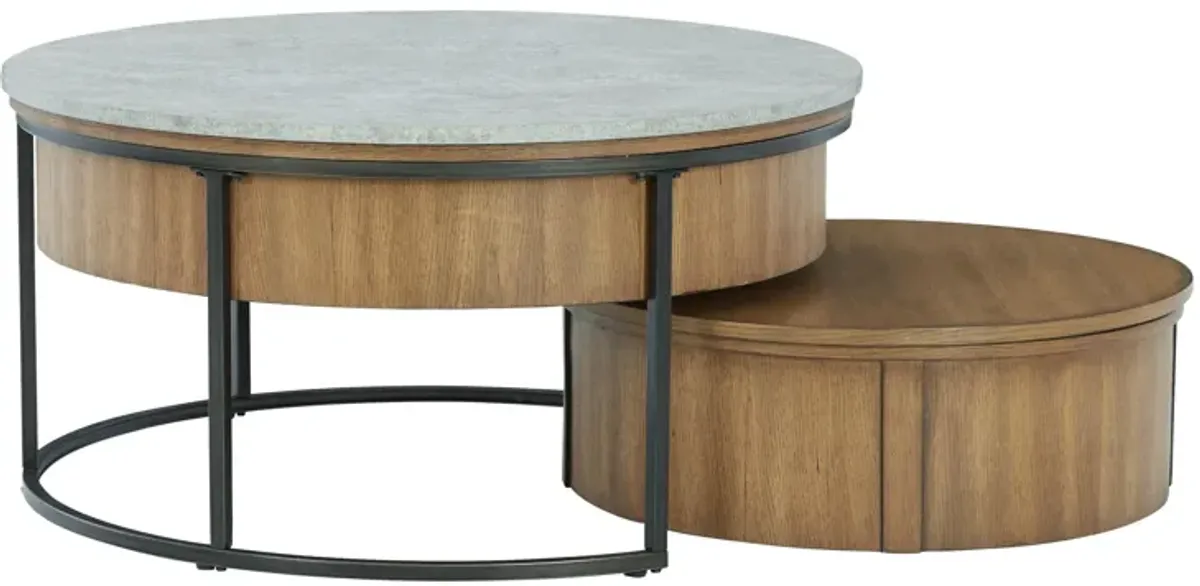 Fridley - Gray / Brown / Black - Nesting Cocktail Tables (Set of 2)