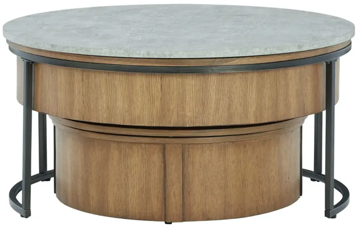 Fridley - Gray / Brown / Black - Nesting Cocktail Tables (Set of 2)