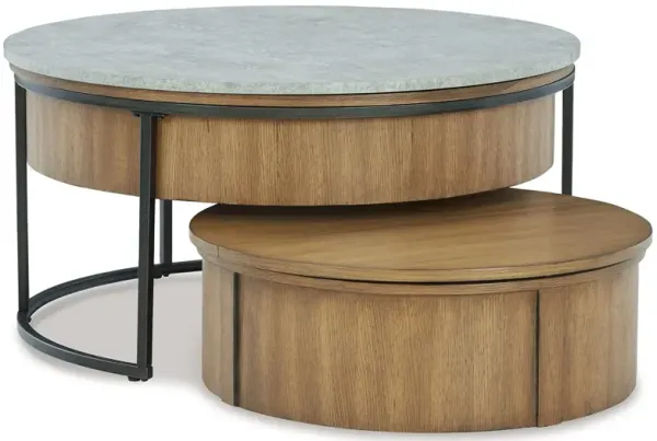 Fridley - Nesting Cocktail Tables (Set of 2) - Gray / Brown / Black