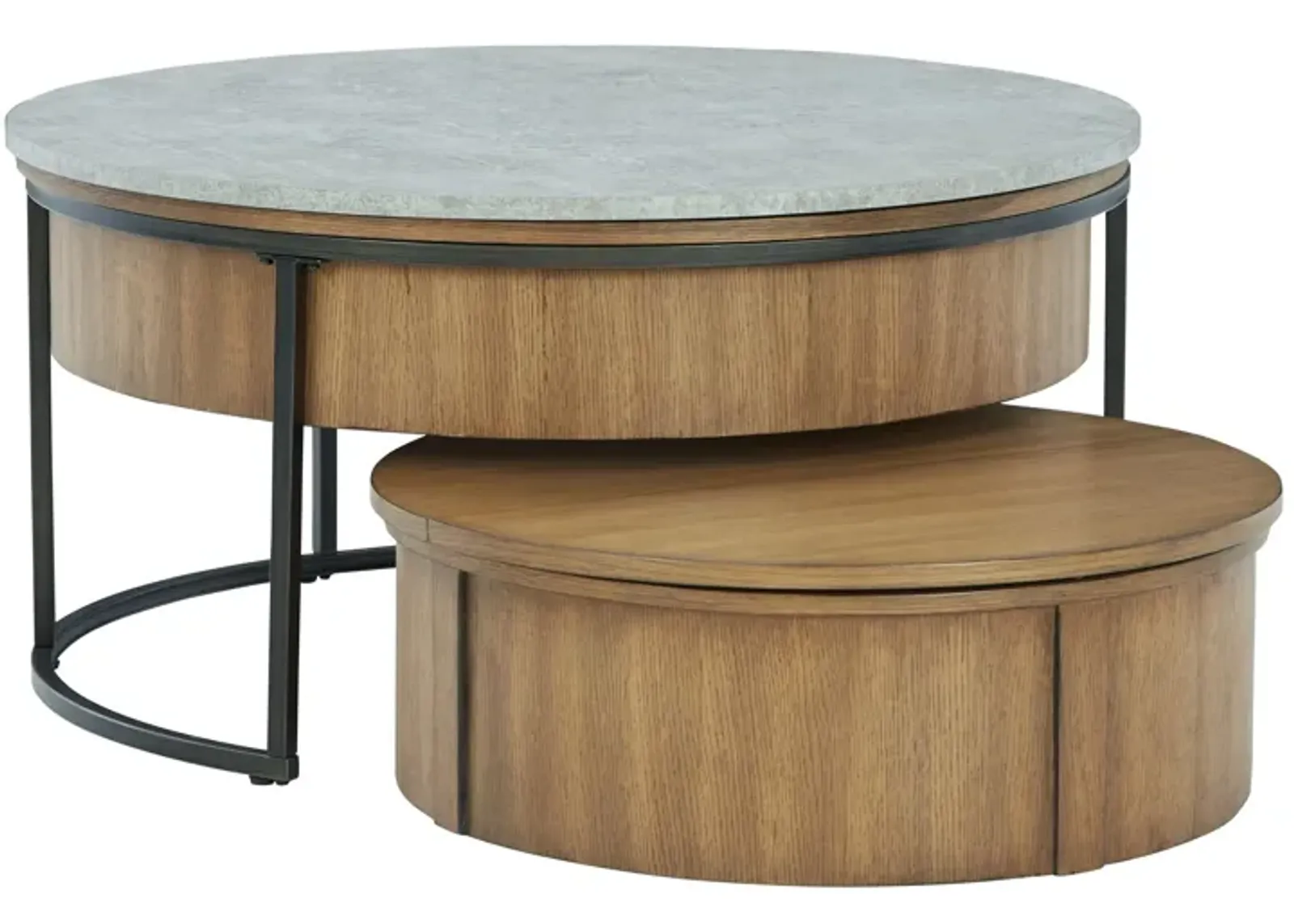 Fridley - Gray / Brown / Black - Nesting Cocktail Tables (Set of 2)