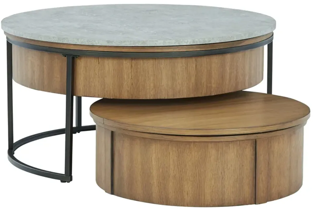 Fridley - Nesting Cocktail Tables (Set of 2) - Gray / Brown / Black