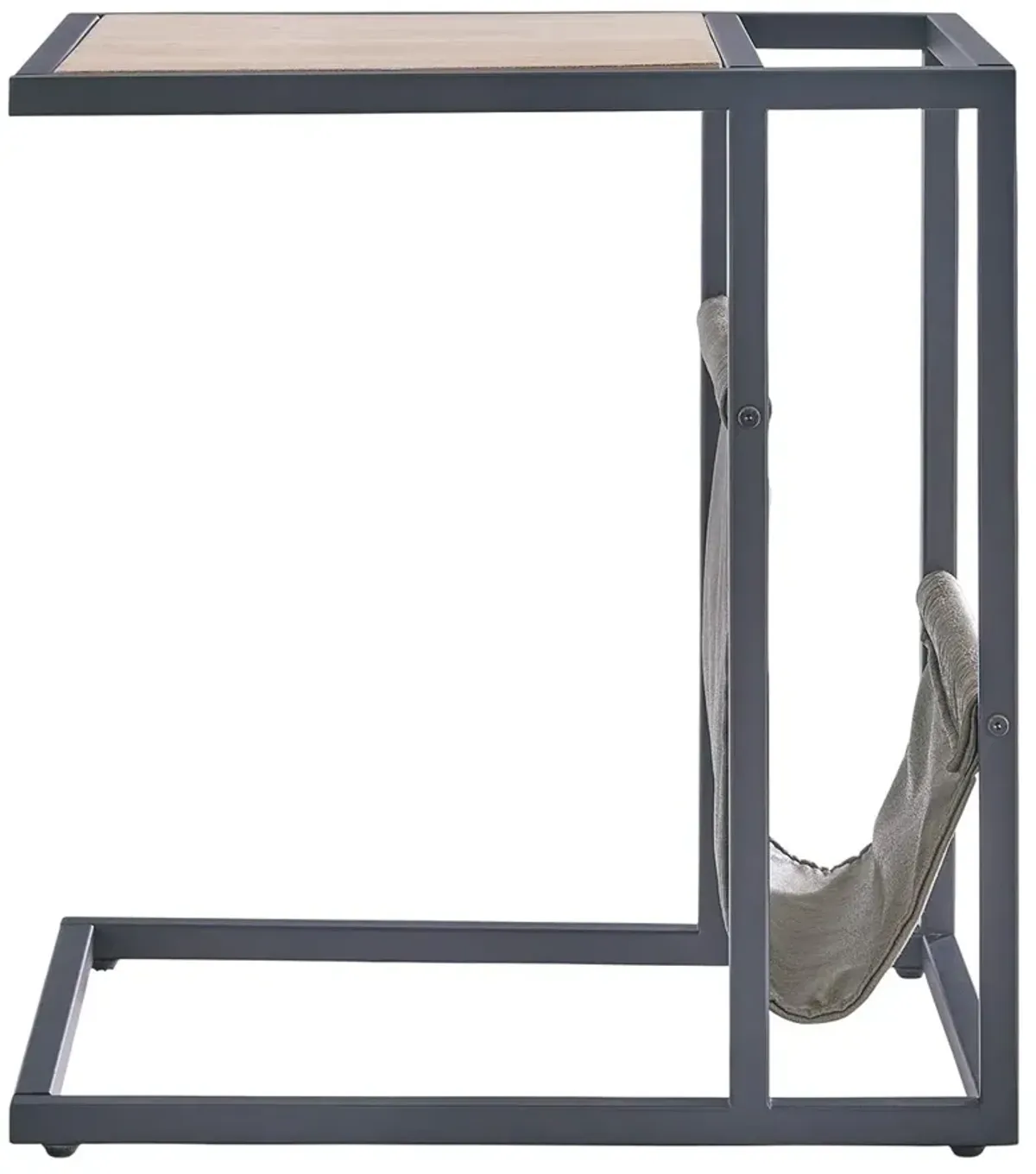 Freslowe - Chair Side End Table with Magazine Basket - Light Brown / Black