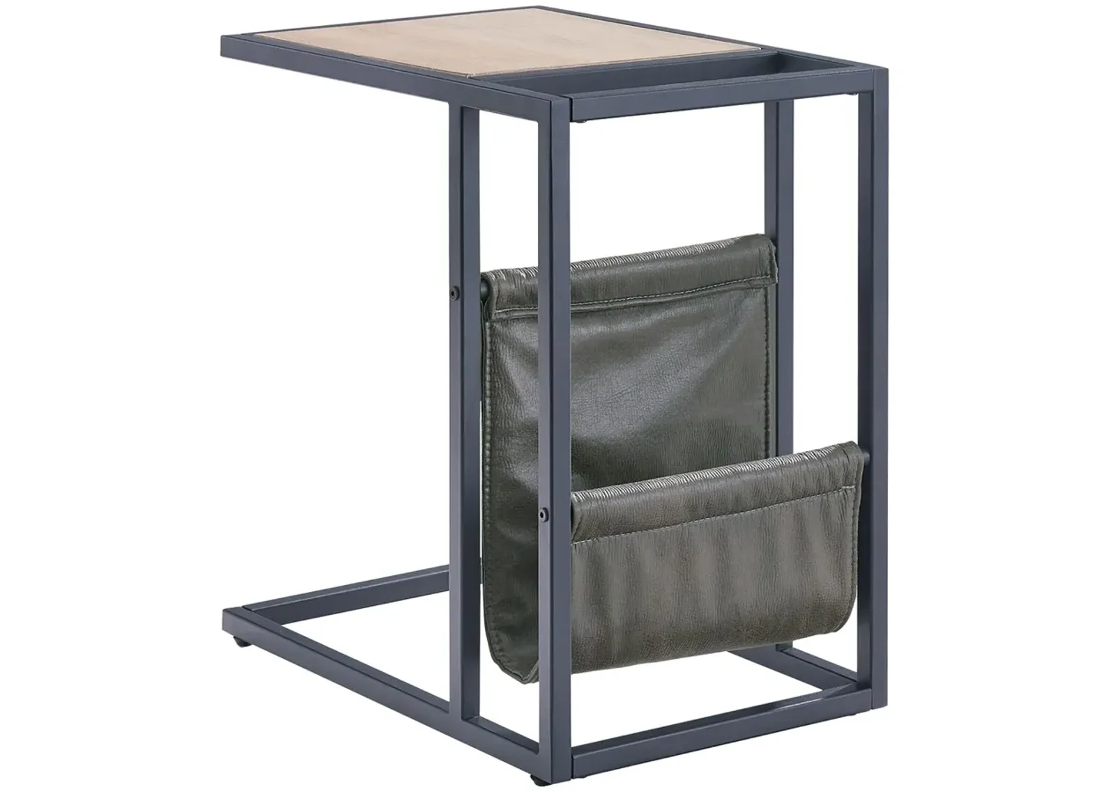 Freslowe - Light Brown / Black - Chair Side End Table With Magazine Basket