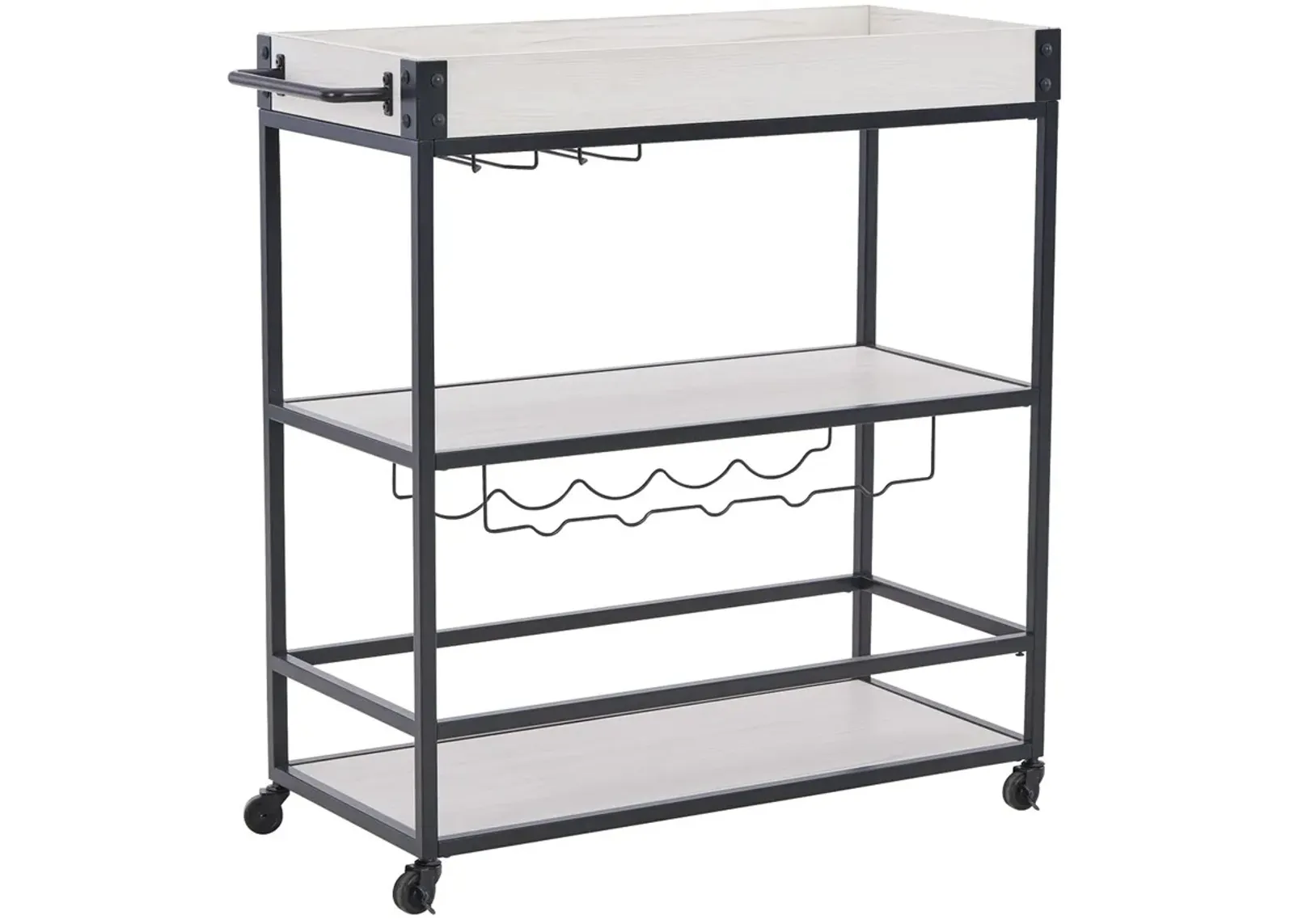 Bayflynn - White / Black - Bar Cart