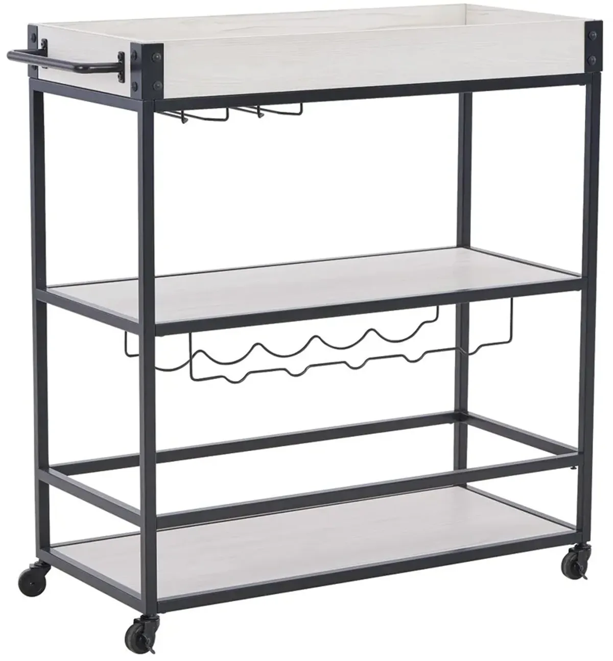 Bayflynn - White / Black - Bar Cart