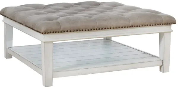 Kanwyn - Uph Ottoman Cocktail Table - Whitewash
