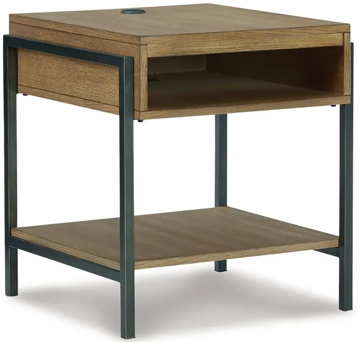 Fridley - Rectangular End Table - Brown / Black