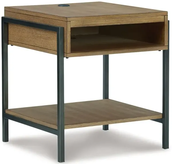 Fridley - Rectangular End Table - Brown / Black