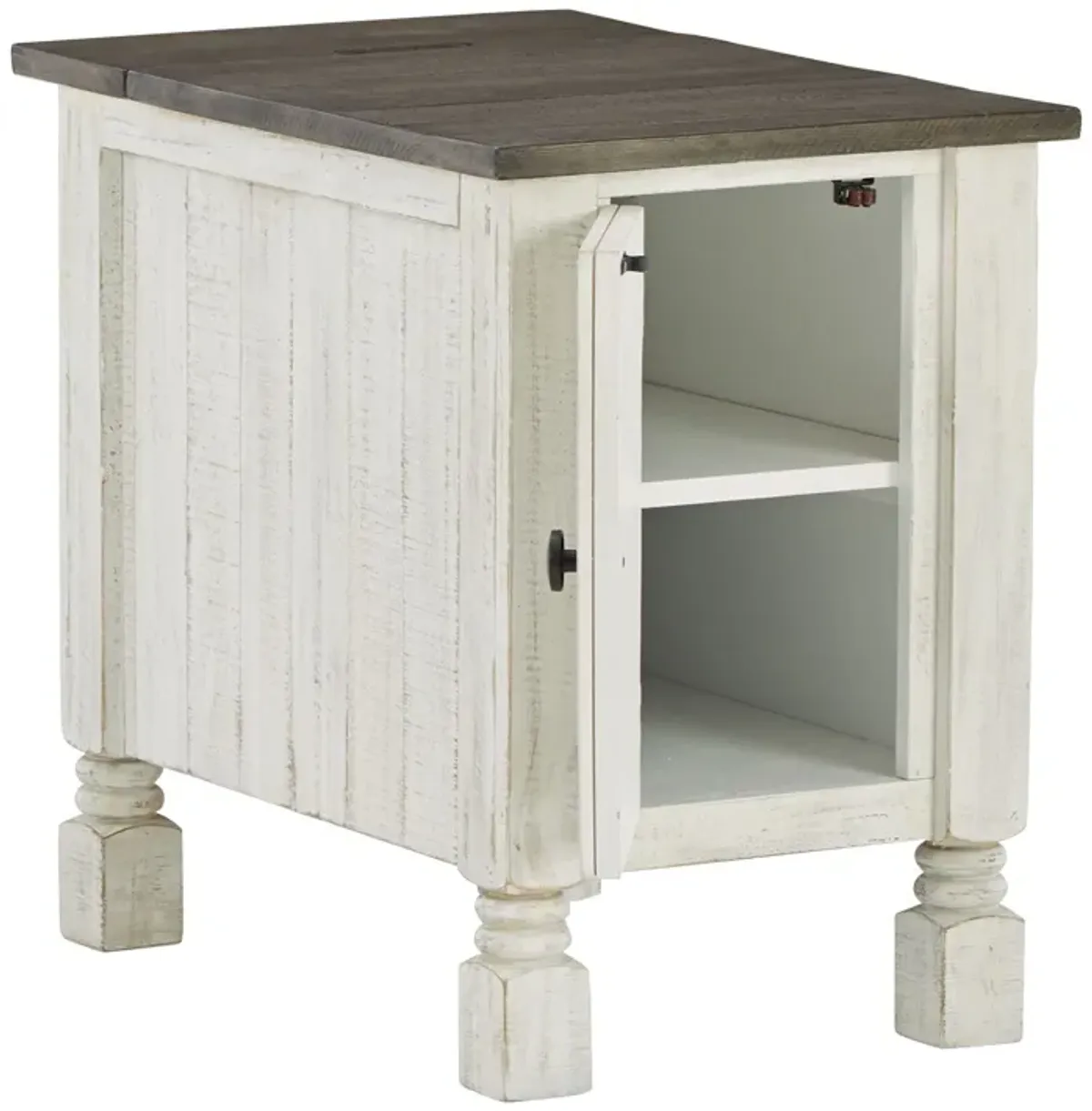 Havalance - White / Gray - Chair Side End Table