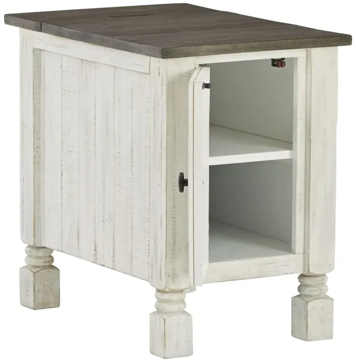 Havalance - White / Gray - Chair Side End Table