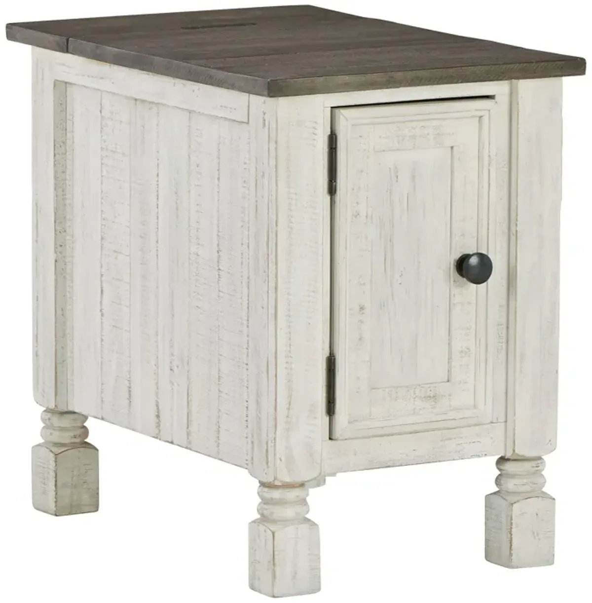 Havalance - Chair Side End Table - White / Gray