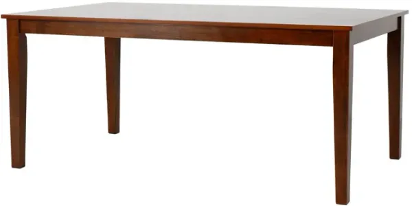 Transitional Brown Cherry 6-Piece Dining Set – 67" Table, Tufted Beige Upholstered Chairs & Bench