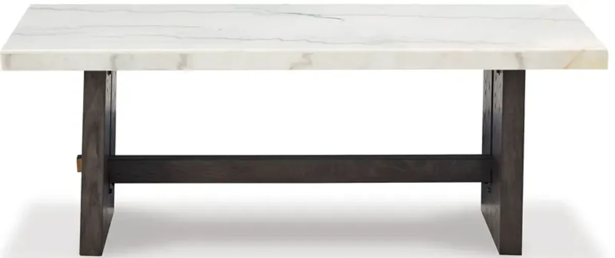 Burkhaus - White / Dark Brown - Rectangular Cocktail Table