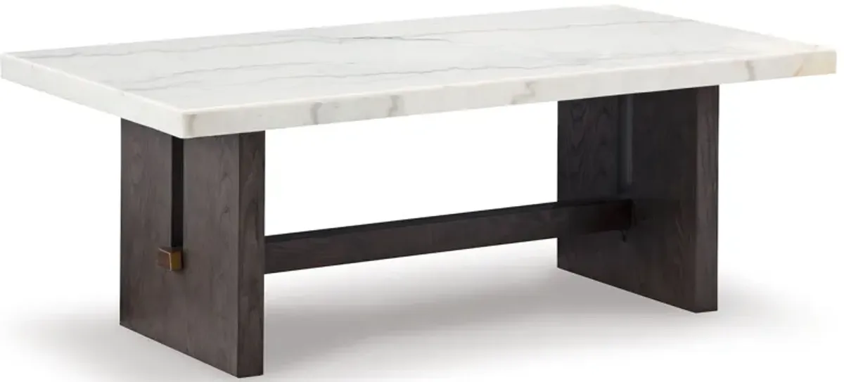 Burkhaus - Rectangular Cocktail Table - White / Dark Brown