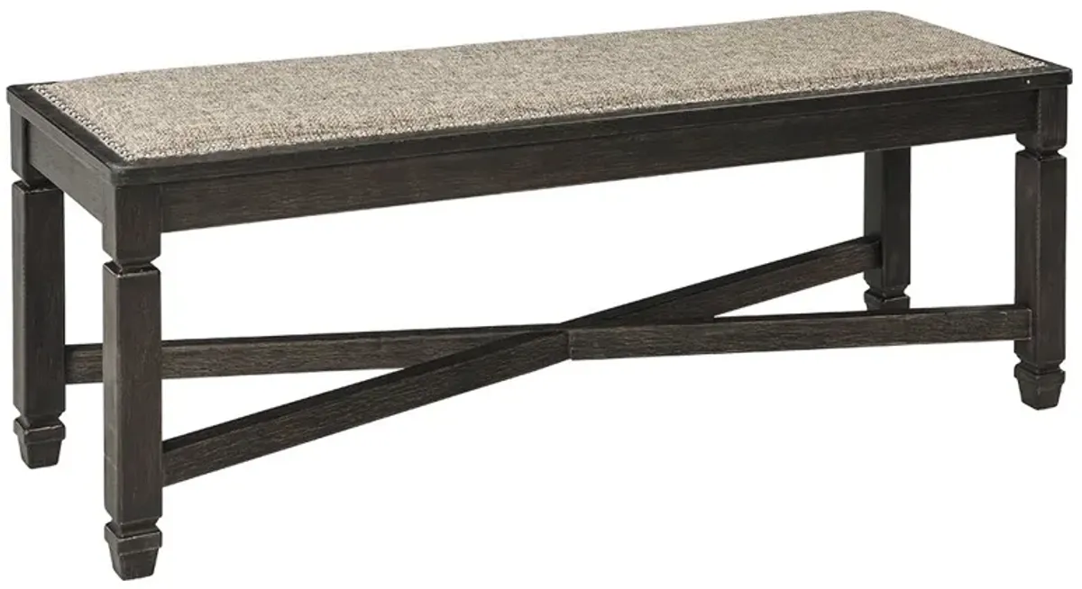 Tyler Creek - Upholstered Bench - Black / Grayish Brown