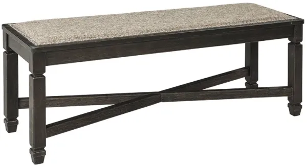 Tyler Creek - Upholstered Bench - Black / Grayish Brown