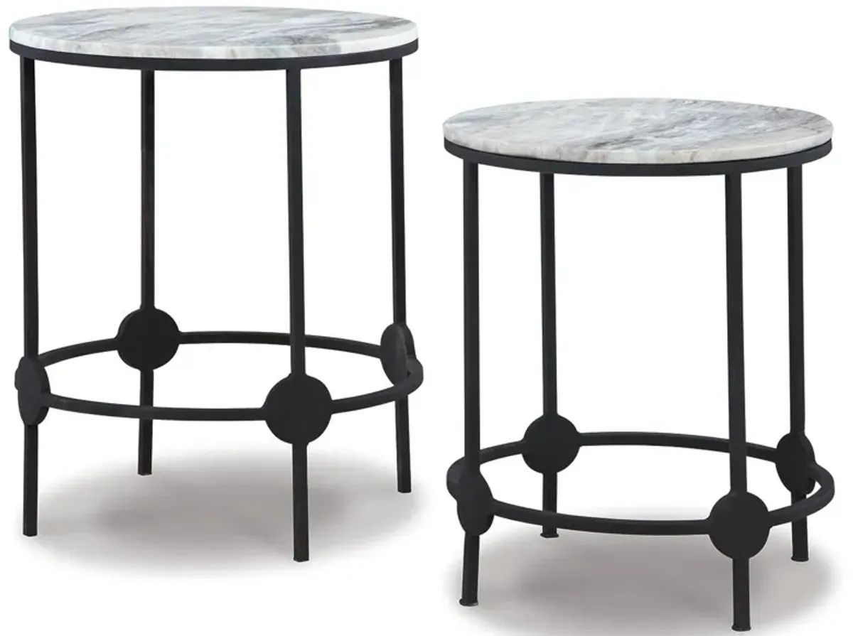 Beashaw - Gray / Black - Accent Table Set (Set of 2)