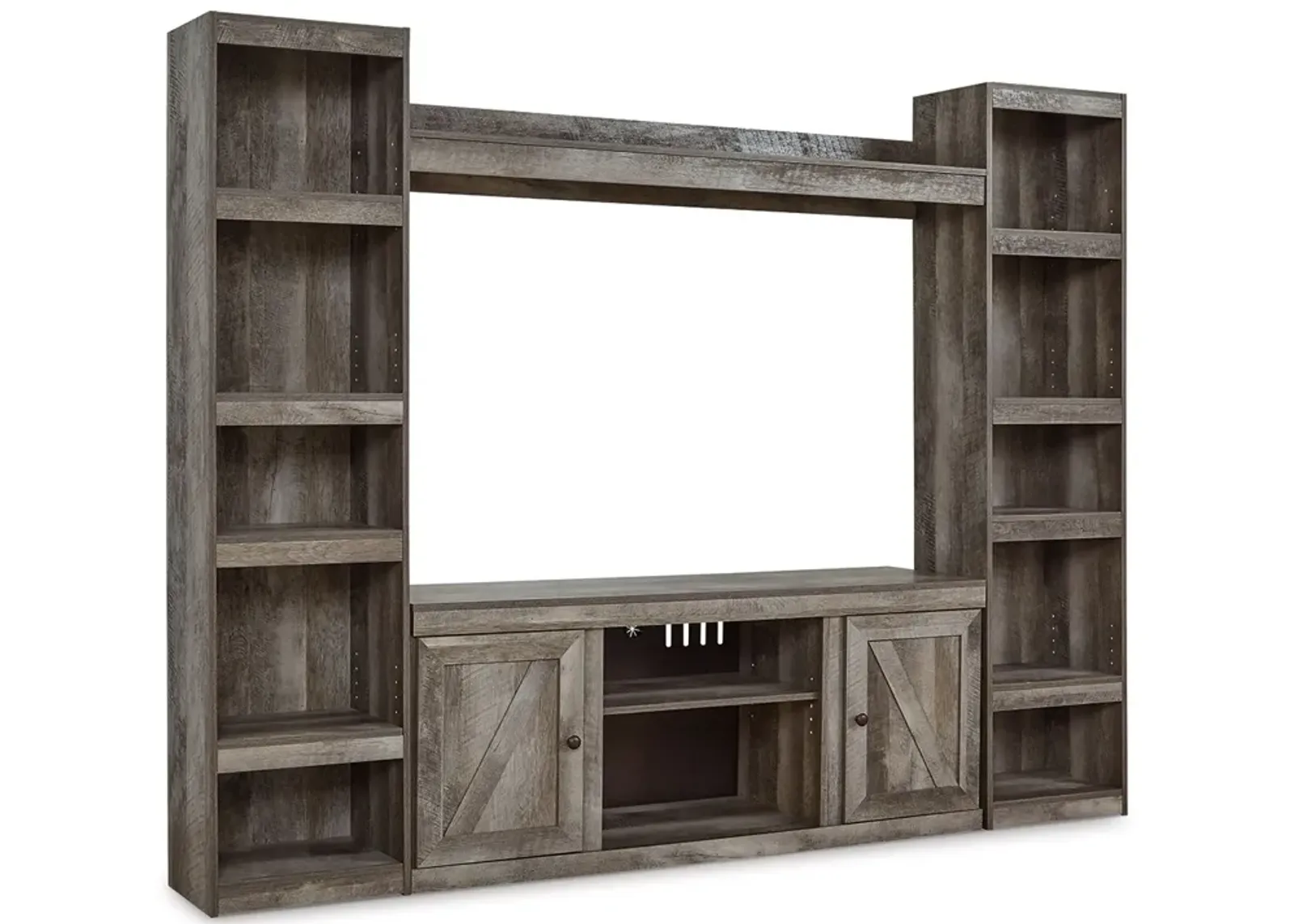 Wynnlow - Gray - 4-Piece Entertainment Center With LG TV Stand W/Fireplace Option