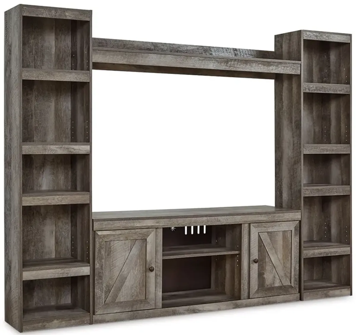 Wynnlow - Gray - 4-Piece Entertainment Center With LG TV Stand W/Fireplace Option