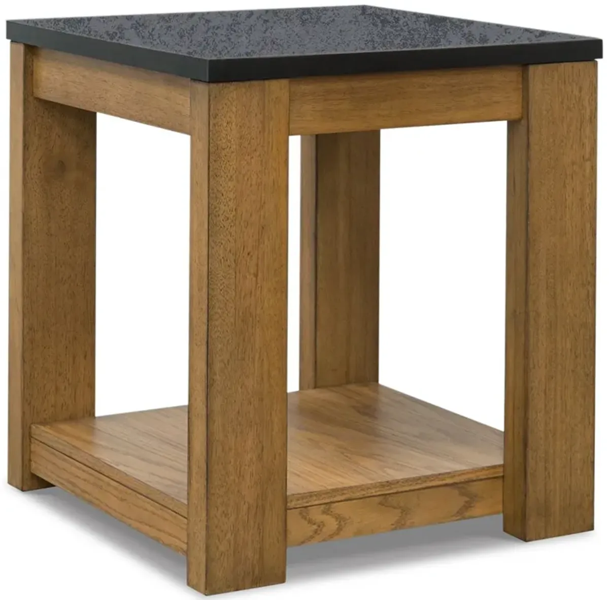 Quentina - Light Brown / Black - Rectangular End Table