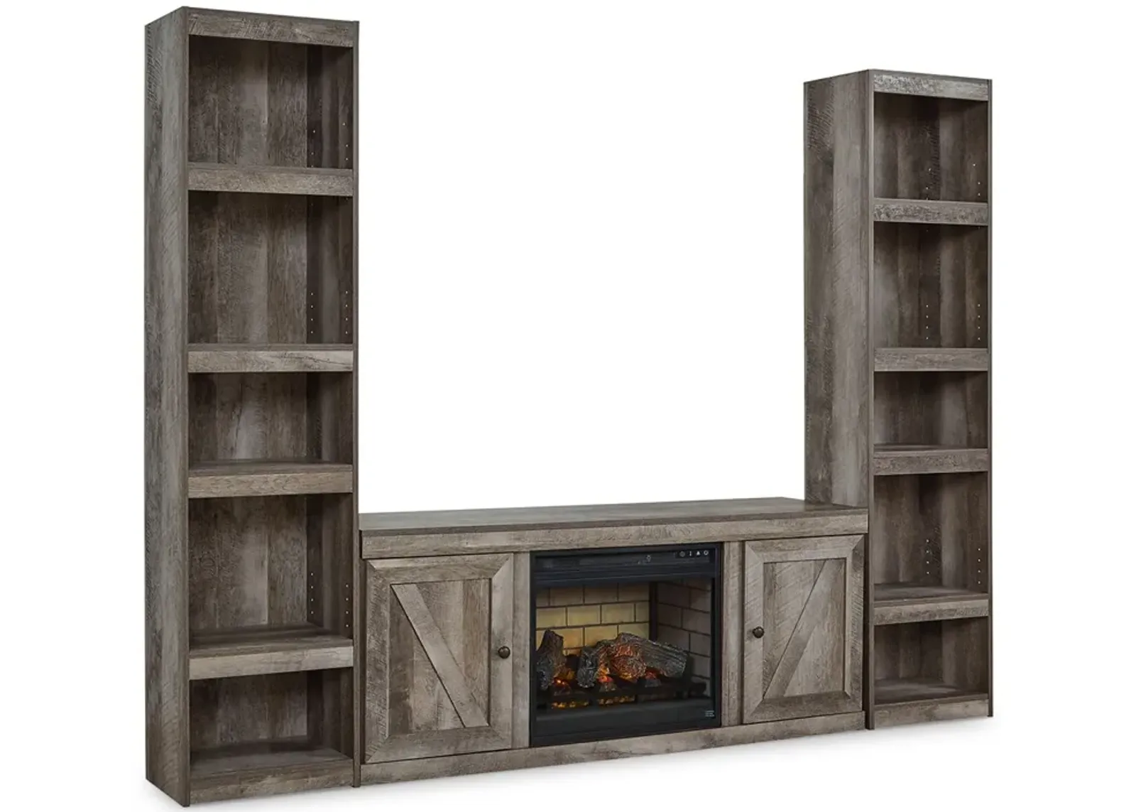 Wynnlow - Gray - 3-Piece Entertainment Center With Electric Fireplace