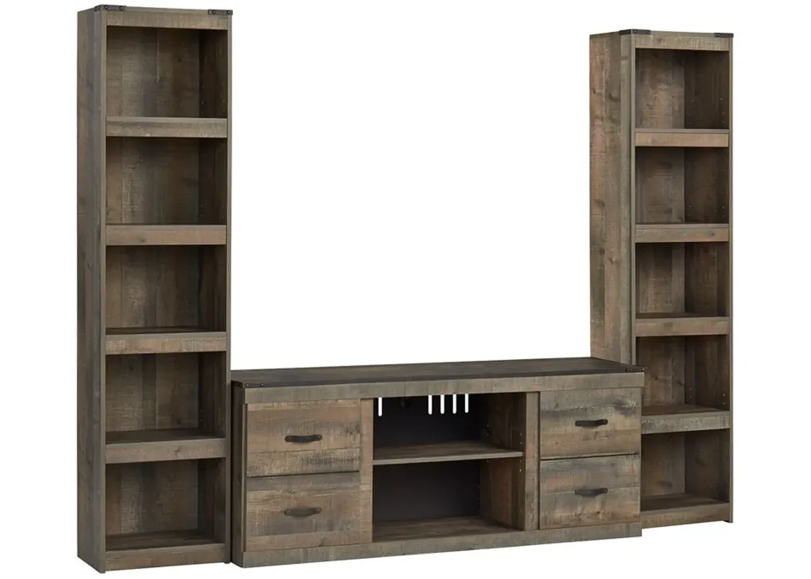 Trinell - Brown - 3-Piece Entertainment Center