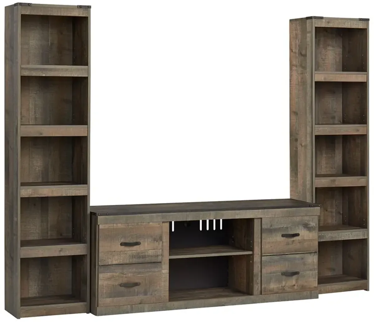 Trinell - Brown - 3-Piece Entertainment Center