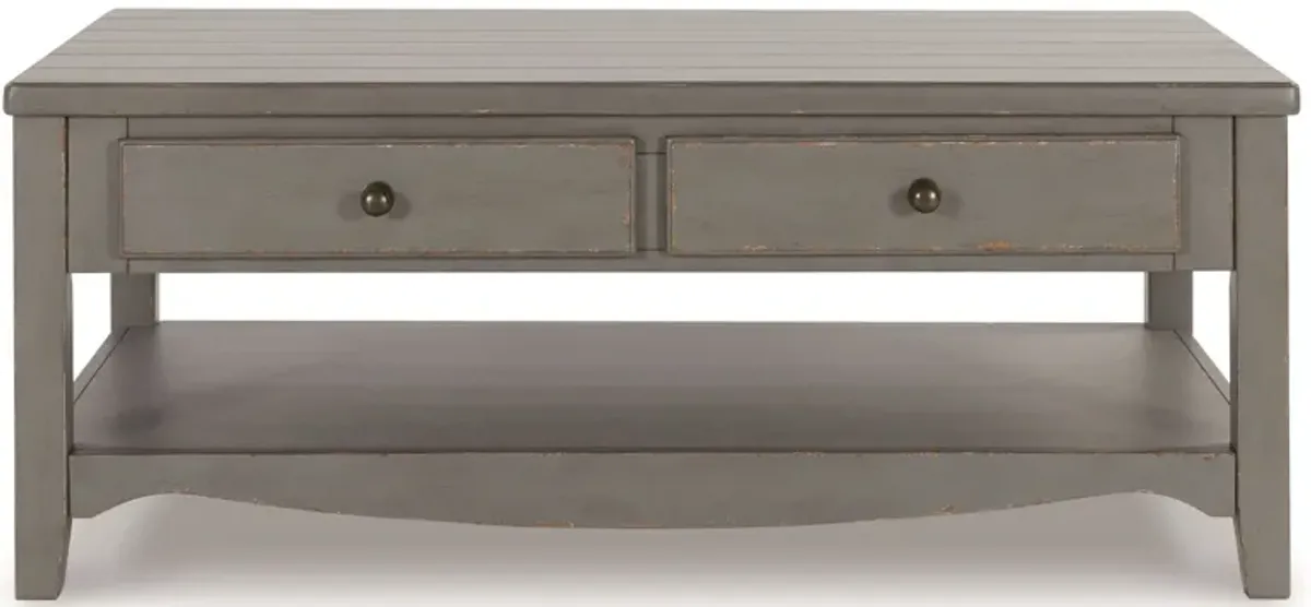 Charina - Antique Gray - Rectangular Cocktail Table