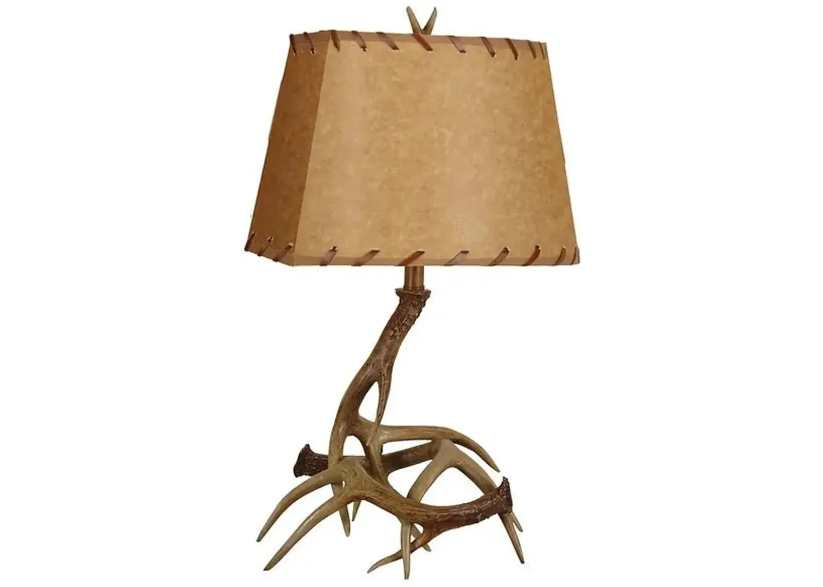 Antler Table Lamps With Shades, Set of 2