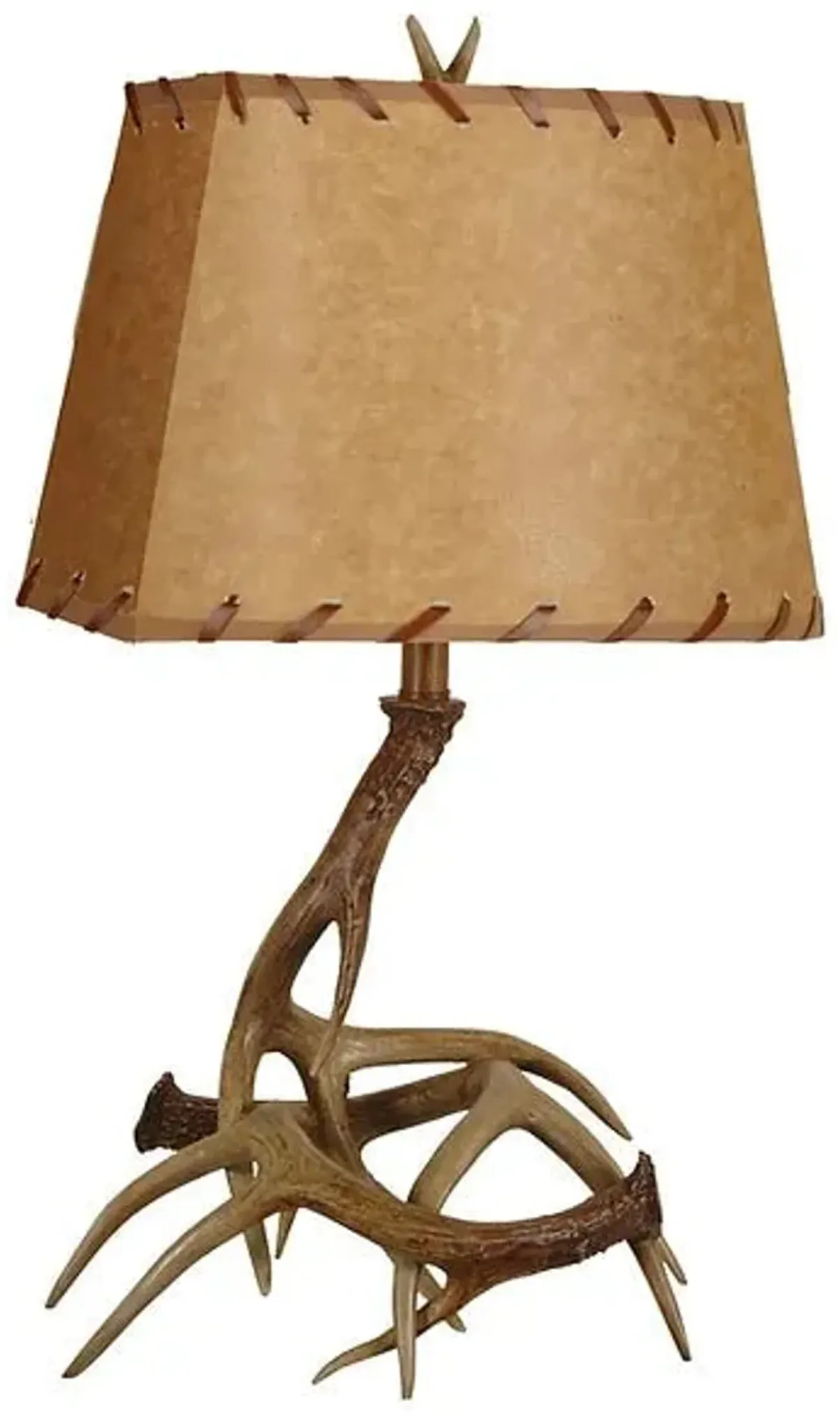 Antler Table Lamps With Shades, Set of 2