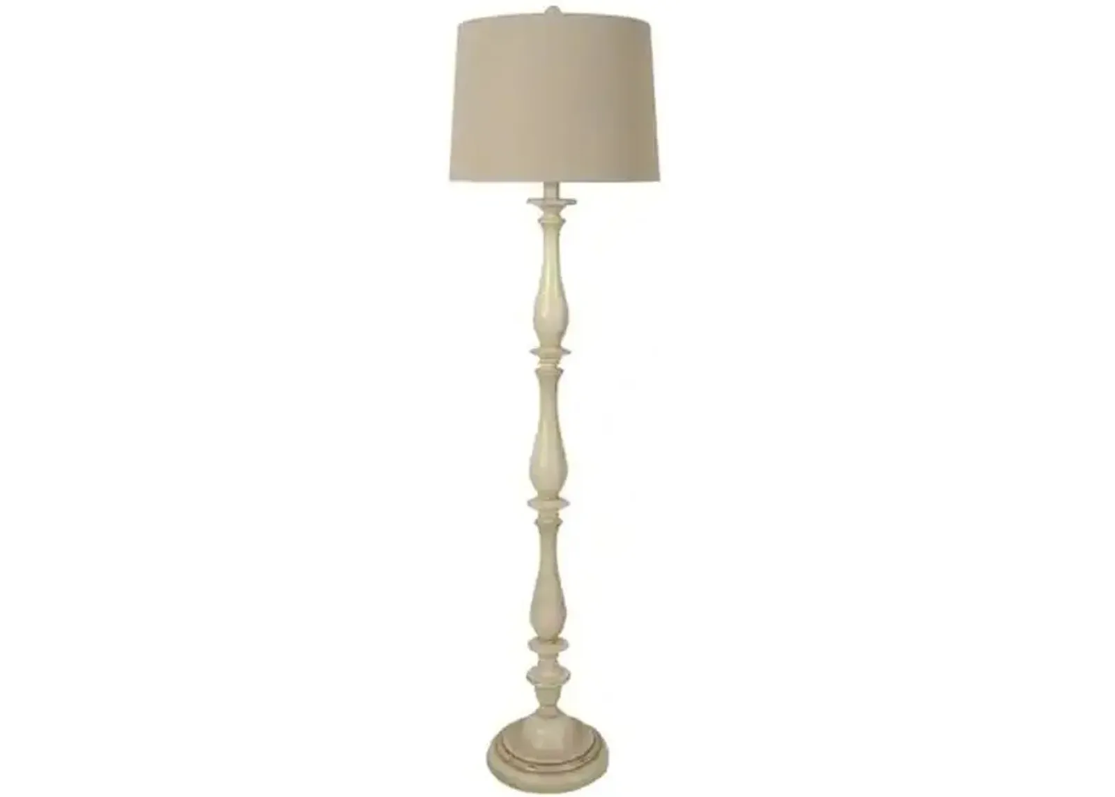 61- inch White Washed Floor Lamp