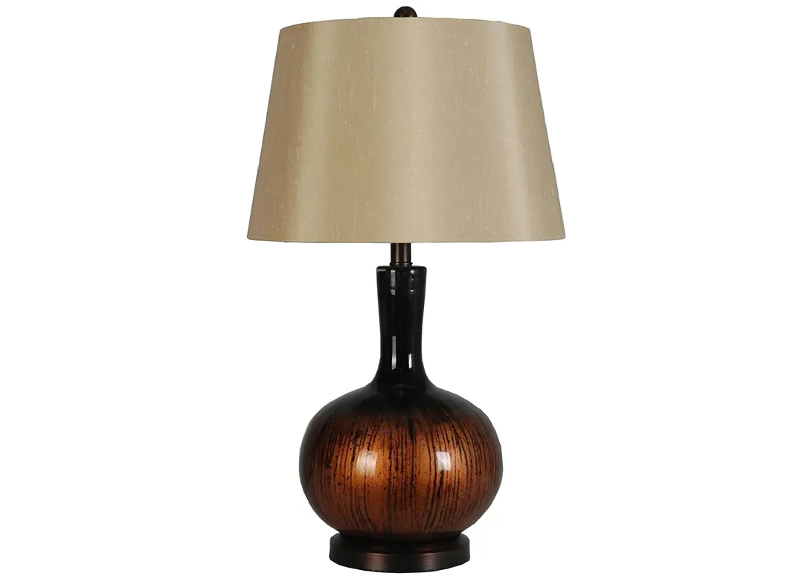 26.5" Glass Table Lamp In Blackened Copper Set of 2