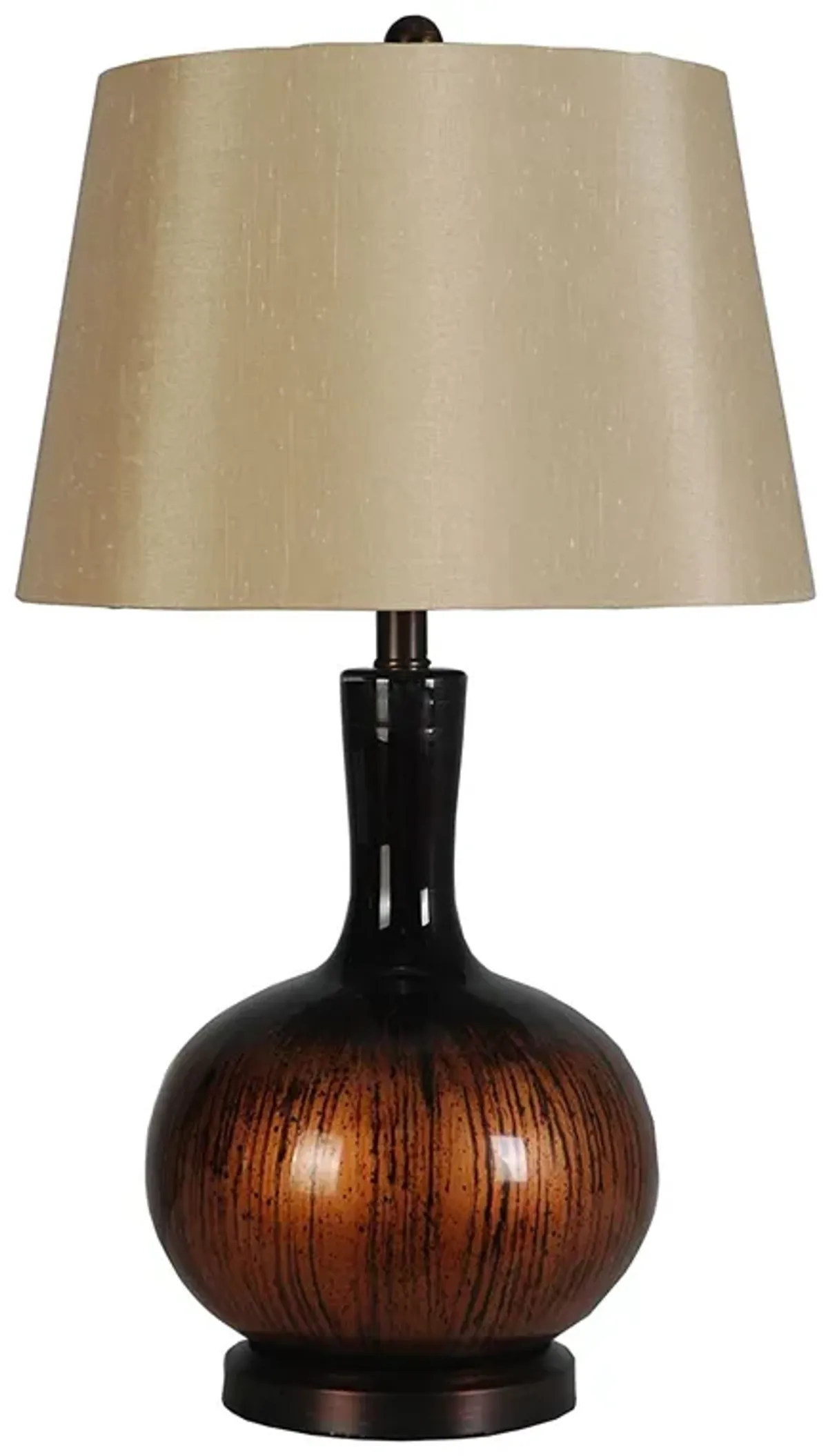 26.5" Glass Table Lamp In Blackened Copper Set of 2